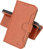 KAIYUE - Luxe Portemonnee Hoesje - Pasjeshouder Telefoonhoesje - Wallet Case - Geschikt voor iPhone 12 mini - Bruin