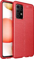 Samsung Galaxy A72 Hoesje - Mobigear - Luxury Serie - TPU Backcover - Rood - Hoesje Geschikt Voor Samsung Galaxy A72