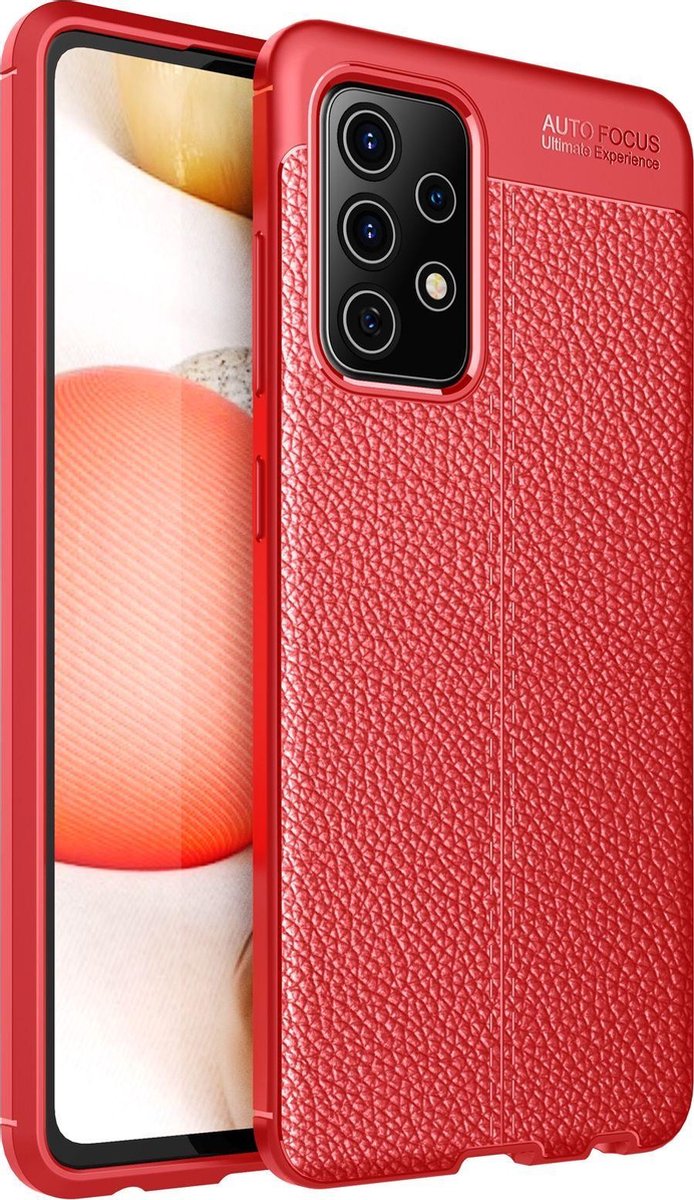 Mobigear Hoesje geschikt voor Samsung Galaxy A72 Telefoonhoesje Flexibel TPU | Mobigear Luxury Backcover | Galaxy A72 Case | Back Cover - Rood