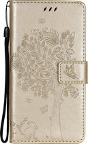 Mobigear Tree Telefoonhoesje geschikt voor Samsung Galaxy S21 Hoesje Bookcase Portemonnee - Goud