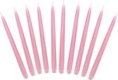 40x stuks Dinerkaarsen licht roze 24 cm - 5 Branduren - Kandelaar kaarsen