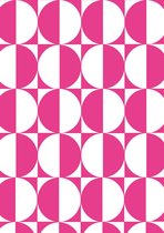 Inpakpapier Cadeaupapier Motief van Roze Cirkels- Breedte 70 cm - 200m lang