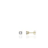 Jewels Inc. - Oorbellen - Oorsteker Solitaire gezet met Zirkonia - 3mmØ - Geelgoud Verguld Zilver 925