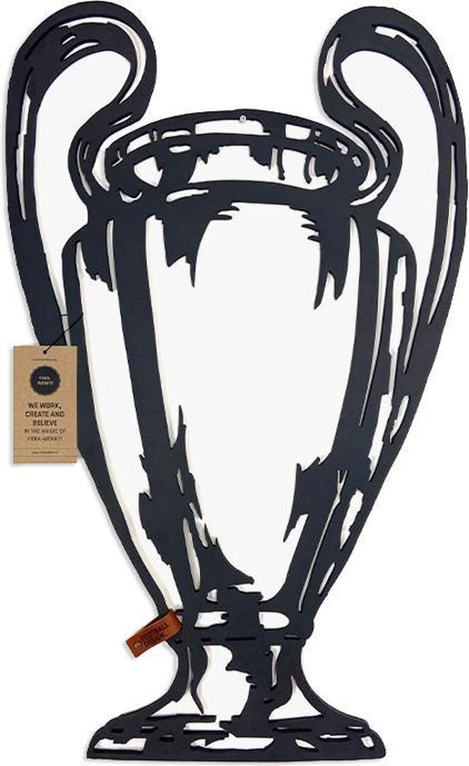 FootballDesign DECUP. - 95 x 57 cm - Black | Wanddecoratie Voetbal