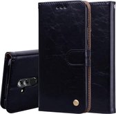 Business Style Oil Wax Texture Horizontale Flip Leather Case voor Huawei Mate 20 Lite, met houder & kaartsleuven & portemonnee (zwart)