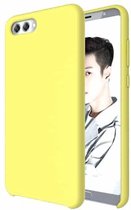 Pure Color Liquid siliconen hoesje voor Huawei Honor View 10 / nova 2s (geel)