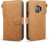 Koeienhuid textuur horizontale flip lederen case voor Galaxy S9 Plus, met houder & kaartsleuven & portemonnee & draagdoek (bruin)