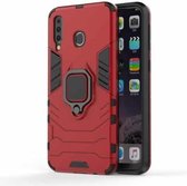 Schokbestendige pc + TPU-hoes met magnetische ringhouder voor Galaxy M30 (rood)