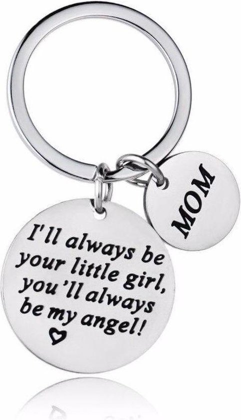 Sleutelhanger voor moeder - Moederdag cadeautje - I'll always be your little girl - liefde - vrouw - sleutelhangers - sleutelring - cadeau voor mama - haar