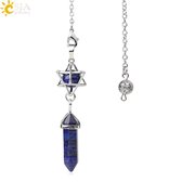 Pendel steen - Pendelen - Spiritueel - Pendelsteen - Natuursteen - Kwarts - Kristallen - Zeshoekig - Spits - Reiki - Chakra - Accessoires - Lapis Lazuli