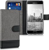 kwmobile telefoonhoesje voor Samsung Galaxy A3 (2016) - Hoesje met pasjeshouder in grijs / zwart - Case met portemonnee