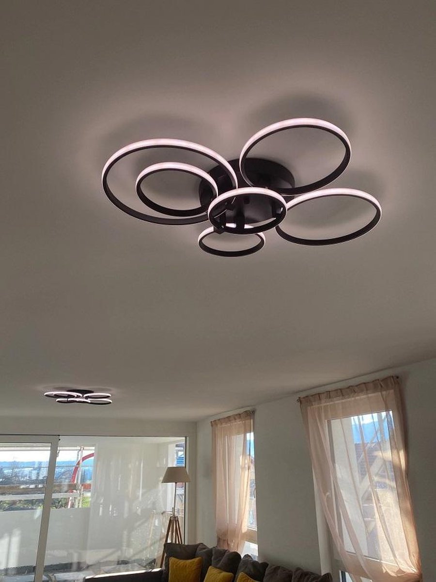 Philips Slim LED-plafondlamp - Zwart - Vierkant - Warmwit licht - 20 W