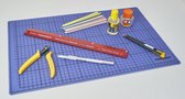 Tamiya Side Cutter & Lijm - Transotype A3 Snijmat & Liniaal - Excel Puntmes - Olfa Breekmes - Ammo by Mig Lijm - Albion Alloys Schuurvijltjes