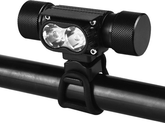 Twee-in-één Fietslamp en Hoofdlamp | Multifunctionele 800 Lumen LED Hoofdlamp bevestigbaar aan fiets | Waterdicht | USB oplaadbaar