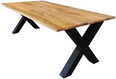 Mangohouten Eettafel Oakland 180 x 90 cm (3cm) Rechthoek Mahom Industrieel - Dinertafel van Mangohout & Metaal - Industriële Eettafel