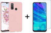 Huawei P Smart 2020 hoesje roze siliconen case hoes cover hoesjes - 1x Huawei P Smart 2020 screenprotector