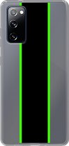 Samsung Galaxy S20FE - Smart cover - Transparant - Streep - Zwart - Groen