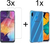 Beschermglas Samsung a40 Screenprotector - 3 Stuks - Samsung galaxy a40 hoesje shock proof case transparant hoesjes cover hoes