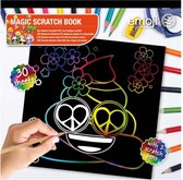 Magic scratch book Emoji / Magisch krasboek Emoticons (kleurboek) met 2 kraspennen (Kerst cadeau!)