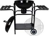 Luxe Tuingrill Barbecue - Houtskoolgrill - Rond Staande Grill met Deksel - Camping Party Outdoor Grill - Verrijdbare - Houtskoolbarbecue met Wielen - Barbecue met Afneembare Asbak - BBQ met D