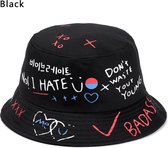 ''OP=OP'' Bucket Hat Heren - Bucket Hat Dames - Zwart - Visserhoedje Heren - Vissershoedje Dames - Festivalhoed - Partyhoed - Feesthoed