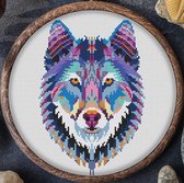 Borduurpakket Mandala Wolf