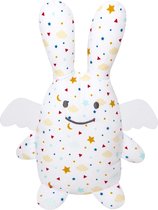 Angel Rabbit Knuffel met Rammelaar Sterren 20cm Nostalgische Franse Luxe