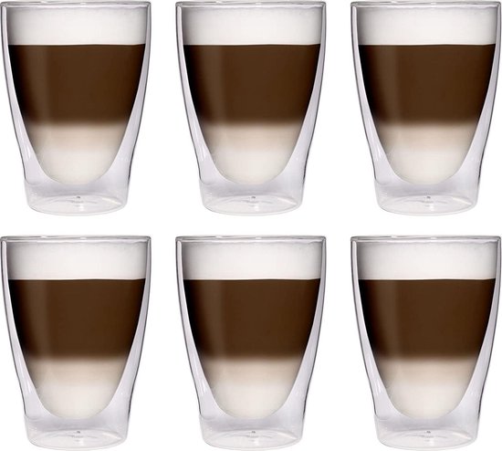 Geïsoleerde thermoglazen 6 280 ml Thermo. Latte espresso... | bol.com