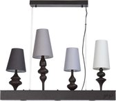 COCO Maison - Lenny Hanglamp - E14 Fitting + GU10 Fitting - 4-lichts + 3 LED Spots - Rechthoek - Mat Grijs - Aluminium - BSE