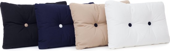 ARC Marine rood Kussen met blauwe Knopen 55 x 35 cm