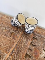 Traditionele Mok | Handgemaakte Beldi Mok | Blauw Wit | Set van 2 | Marokkaanse Beldi Mok