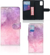 Telefoonhoesje Samsung Galaxy A02s Flip Cover Samsung M02s Flipcase Pink Purple Paint