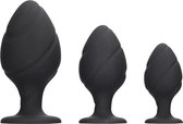 Swirled Butt Plug Set - Black