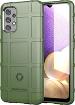Samsung Galaxy A32 (4G) hoesje - Rugged Shield TPU Gelcase - Groen - GSM Hoesje - Telefoonhoesje Geschikt Voor: Samsung Galaxy A32 (4G)