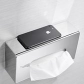 Tissue Box RVS - Metaal- Tissuehouder-Papierhouder-Zakdoekjeshouder- Wandmontage-Tafelmodel