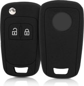 Étui à clés de voiture kwmobile pour clé de voiture pliable à 2 boutons Opel Chevrolet - Étui à clés de voiture en noir