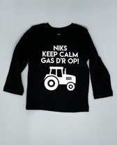 Shirt Niks keep calm - Zwart, 110/116