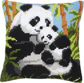 Vervaco Pandafamilie Kruissteekkussen pakket