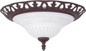 LED Plafondlamp - Torna Rustina - Opbouw Rond - E27 Fitting - 2-lichts - Roestkleur - Aluminium