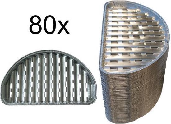 S'MART BBQ aluminium grillschalen halfrond 80 stuks 33x19cm - ideaal voor  BBQ... | bol.com