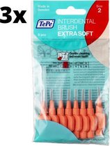 TePe Extra Soft Rood 0,50mm 3 x 8 stuks - Voordeelverpakking