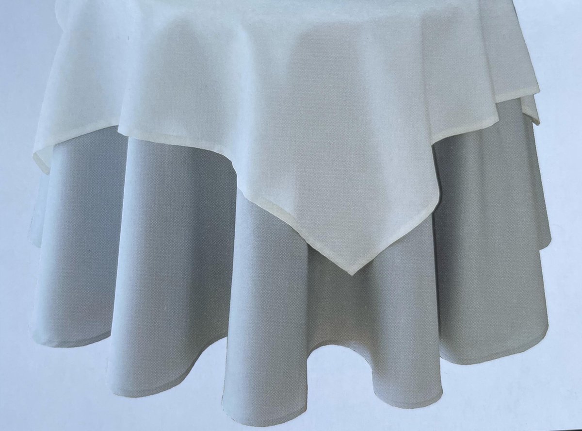 Tafelkleed - Onderkleed - Tafellaken - 135 cm rond - Licht grijs
