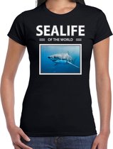 Dieren foto t-shirt Haaien - zwart - dames - sealife of the world - cadeau shirt Haai liefhebber L