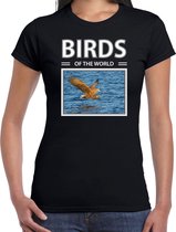Dieren foto t-shirt Zeearend - zwart - dames - birds of the world - cadeau shirt Zeearenden liefhebber XS