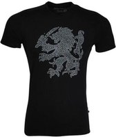 EK Voetbal 2021 - Heren T-shirt - Zwart - Hollandse Leeuw - Strass stenen