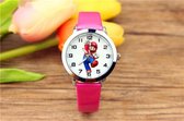 Super Mario - Kinderhorloge - Mario - Horloge - Mario Kart - Mario Speelgoed - Roze Horlogeband