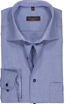 ETERNA modern fit overhemd - structuur heren overhemd - blauw (blauw dessin contrast) - Strijkvrij - Boordmaat: 42
