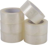 Verpakkingstape 6 stuks tape transparant acryl PP - 66 meter x 50mm