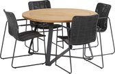 Palma basso dining tuinset 130xH75 cm 5 delig antraciet Taste 4SO