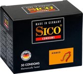Sico Ribbed Condooms - 50 Stuks - Drogisterij - Condooms - Transparant - Discreet verpakt en bezorgd